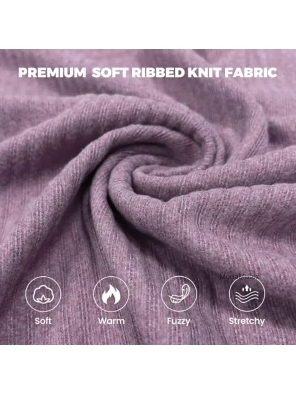 Ribbed Knit Matching Pajamas for Couples - Long Sleeve Top & Wide Pant